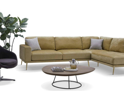 Design Stoff Ecksofa L-Form Sofa Couch Design Polster Textil Deko Modern